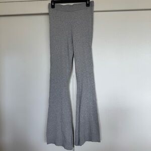 Hippie Rose Light Gray Ribbed Flare Pants